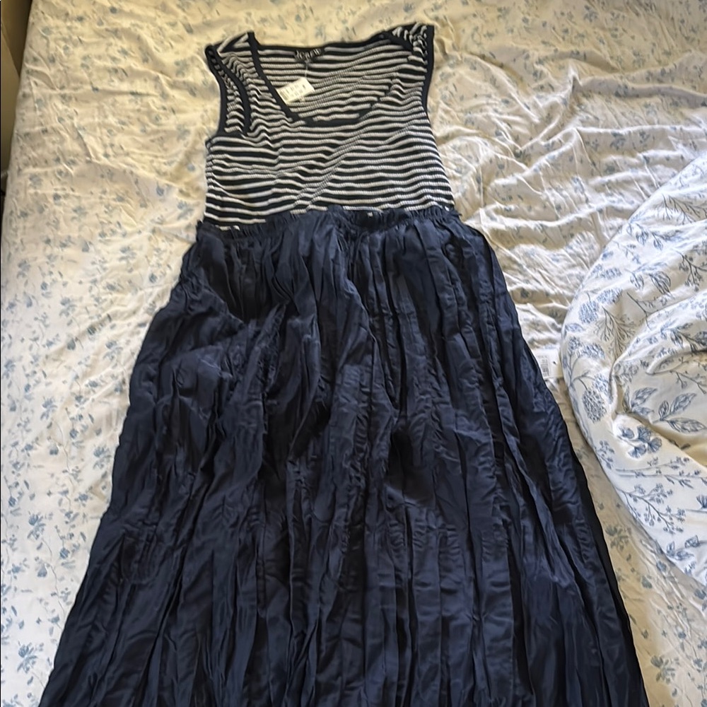 J. Crew Classic Navy and White Striped Top